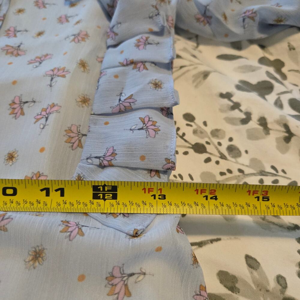 Endless rose Sheer baby blue floral Fairy Pleated tiered Cottagecore Sz Small - Picture 10 of 13